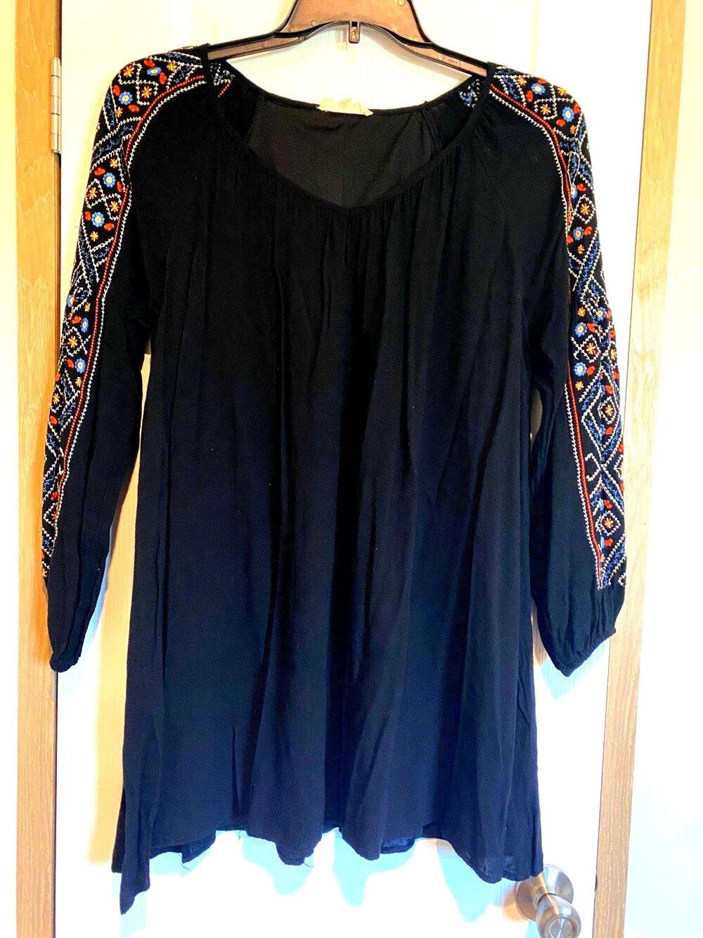 Entro Womens Dress Dress Sz M Floral Mini Embroidery Lined Boho Festival